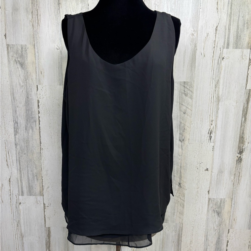 Cato‎ Black Sleeveless Layered Chiffon Tank Top